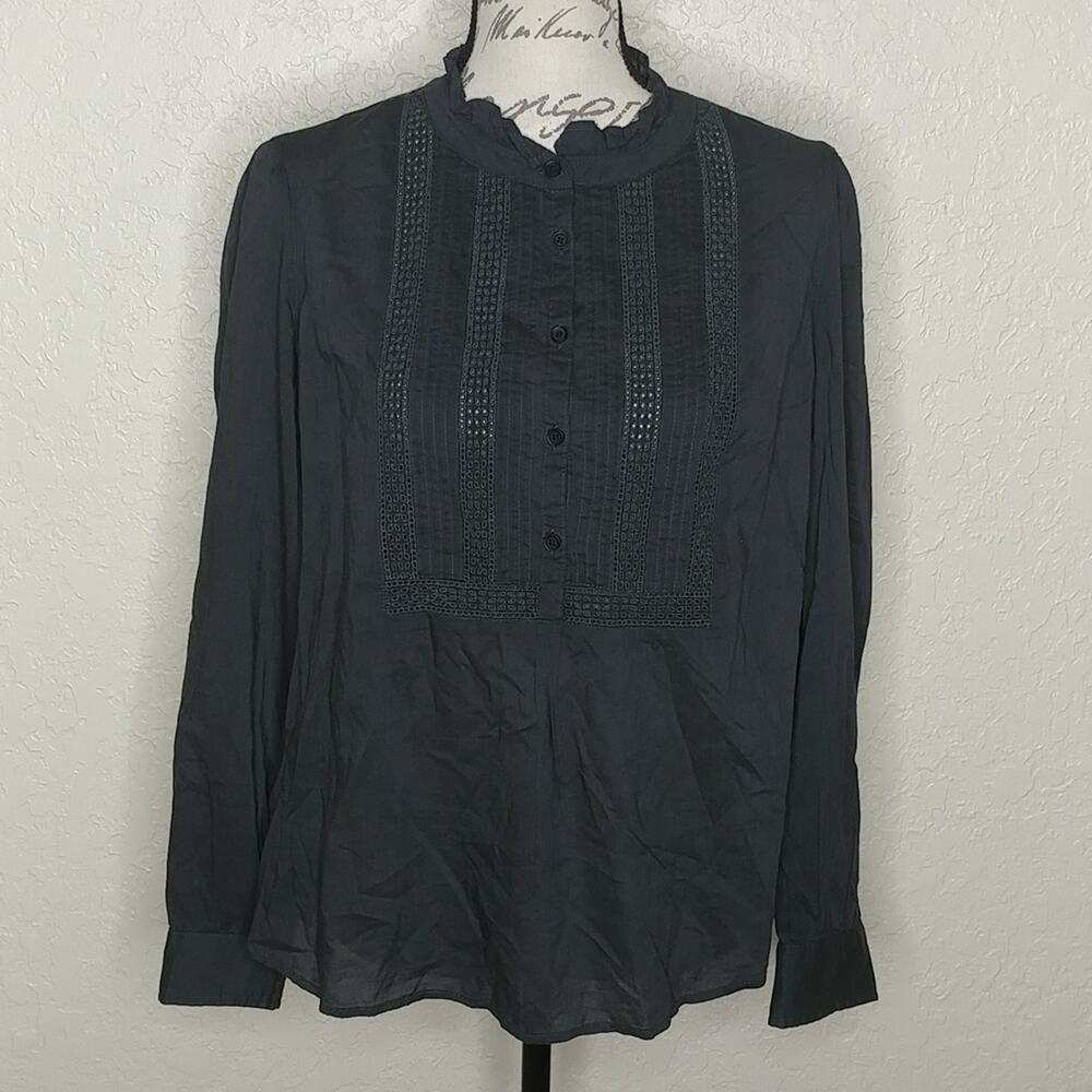 Old Navy Long Sleeve Tuxedo Shirt Black Size M